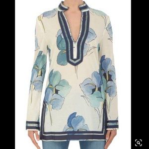 Tory Burch Watercolor Floral Tunic
